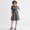 Liz Claiborne Womens Short Sleeve Midi A-line Dress In Blue