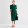 Liz Claiborne Womens Short Sleeve Midi Sweater Dress In Green
