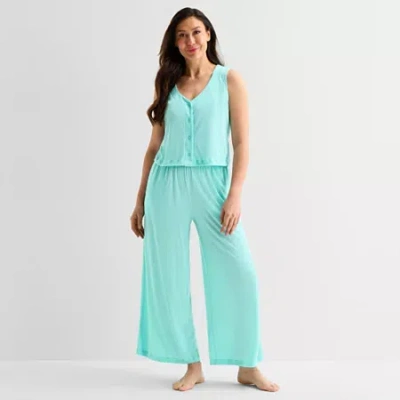 Liz Claiborne Womens Sleeveless 2-pc. Pajama Set In Multi