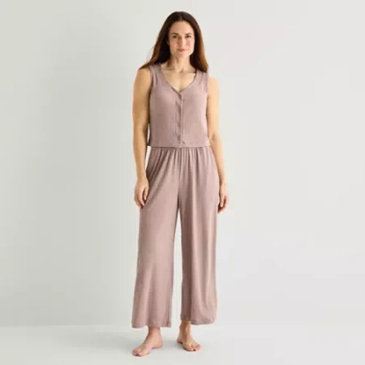 Liz Claiborne Womens Sleeveless 2-pc. Pajama Set In Brown