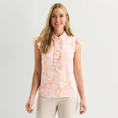 Liz Claiborne Womens Sleeveless Blouse In Pink
