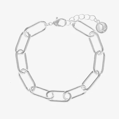 Liz Claiborne Womens Solid 7.25 Inch Link Bracelet In Silver