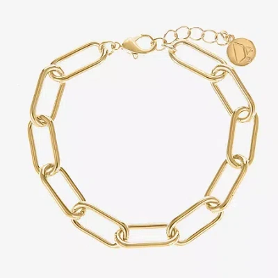 Liz Claiborne Womens Solid 7.25 Inch Link Bracelet In Gold