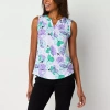 Liz Claiborne Womens Split Crew Neck Sleeveless Tank Top In Purple