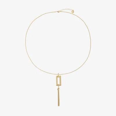 Liz Claiborne Womens Square 30 Inch Pendant Necklace In Gold