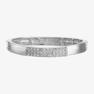 Liz Claiborne Womens Square Stretch Bracelet In Silver
