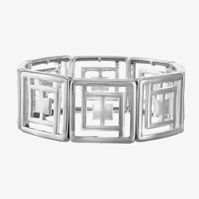 Liz Claiborne Womens Square Stretch Bracelet In Silver