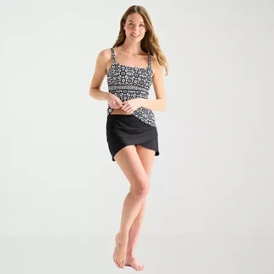 Liz Claiborne Womens Swim Skirt In Black