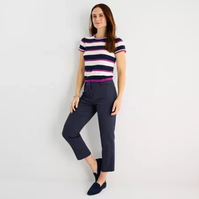 Liz Claiborne Womens Tall Ankle Mid Rise Ankle Pant In Multi