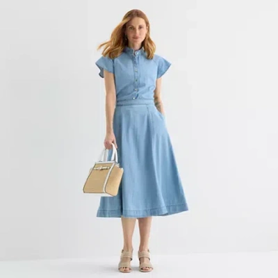 Liz Claiborne Womens Tall Full Skirt In Blue