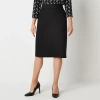 Liz Claiborne Womens Tall Mid Rise Pencil Skirt In Black