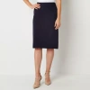 Liz Claiborne Womens Tall Mid Rise Pencil Skirt In Blue