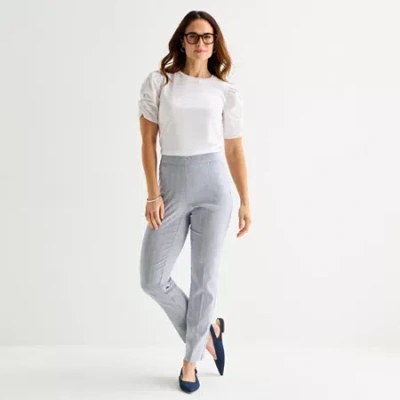 Liz Claiborne Womens Tall Straight Pull-on Pant In Blue