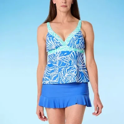 Liz Claiborne Womens Tankini Swimsuit Top In Purple