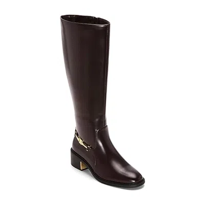 Liz Claiborne Womens Thane Wide Calf Block Heel Riding Boots In Brown