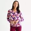 Liz Claiborne Womens Vent Long Sleeve Regular Fit Button-down Shirt In Purple