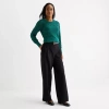 Liz Claiborne Womens Wide Leg Mid Rise Trouser In Black