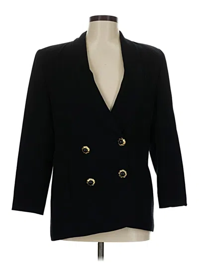 Pre-owned Liz Claiborne Wool Blazer Jacket In Black