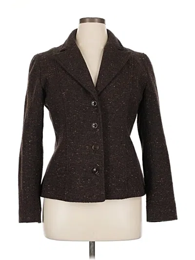 Pre-owned Liz Claiborne Wool Blazer Jacket In Brown