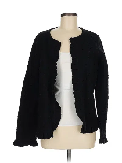 Pre-owned Liz Claiborne Wool Cardigan Sweater In Black