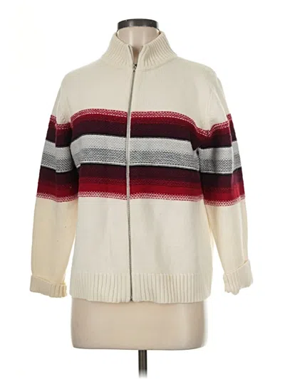 Pre-owned Liz Claiborne Wool Cardigan Sweater In Ivory