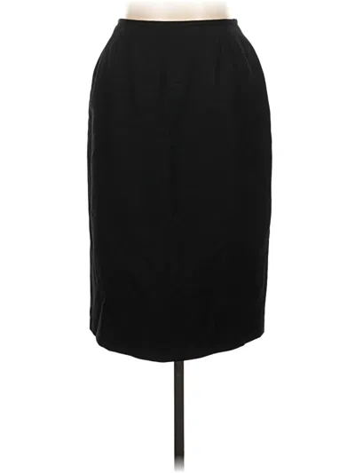 Pre-owned Liz Claiborne Wool Skirt In Black