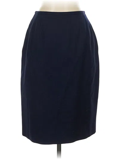 Pre-owned Liz Claiborne Wool Skirt In Blue