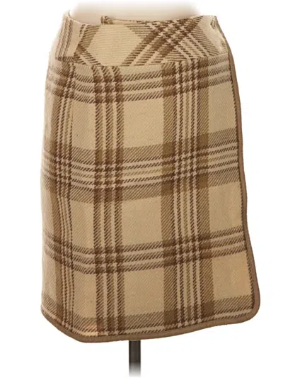 Pre-owned Liz Claiborne Wool Skirt In Tan