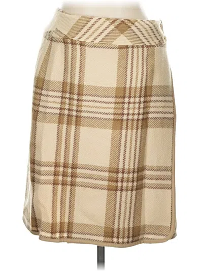 Pre-owned Liz Claiborne Wool Skirt In Tan