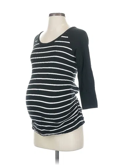 Pre-owned Liz Lange Maternity For Target 3/4 Sleeve Top Black Scoop Neck Tops
