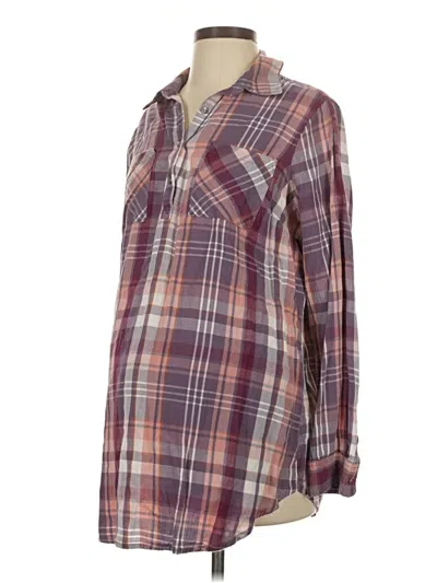 Pre-owned Liz Lange Maternity For Target Long Sleeve Blouse In Burgundy