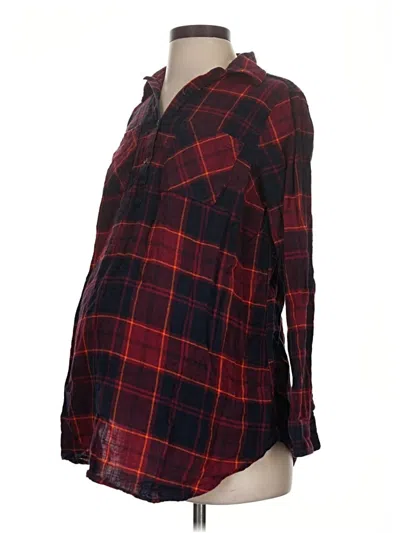Pre-owned Liz Lange Maternity For Target Long Sleeve Blouse In Red