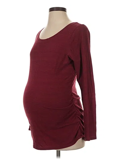 Pre-owned Liz Lange Maternity For Target Long Sleeve T-shirt In Burgundy