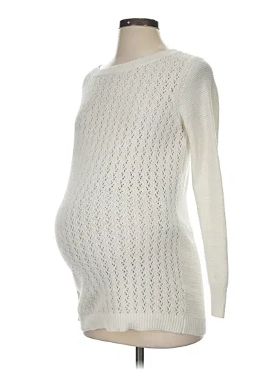 Pre-owned Liz Lange Maternity For Target Pullover Sweater In White