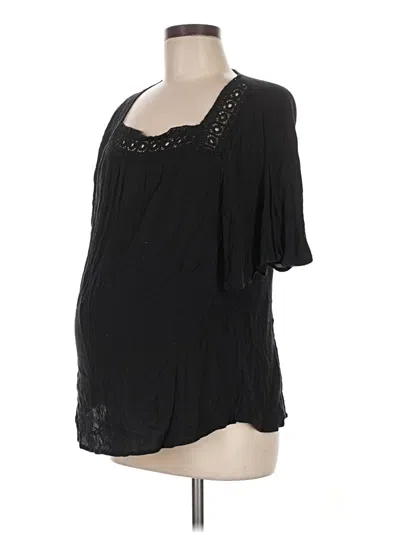 Pre-owned Liz Lange Maternity For Target Short Sleeve Blouse In Black