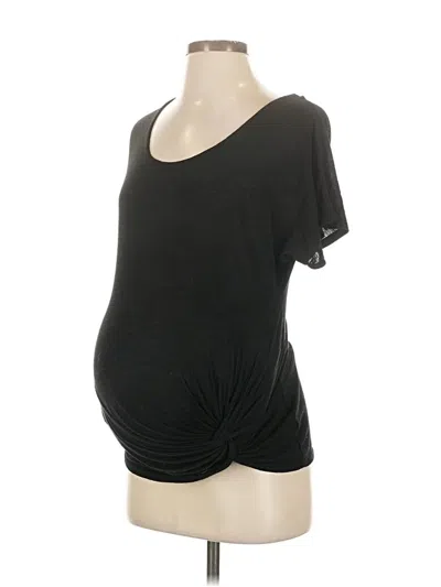 Pre-owned Liz Lange Maternity For Target Short Sleeve Top Black Scoop Neck Tops