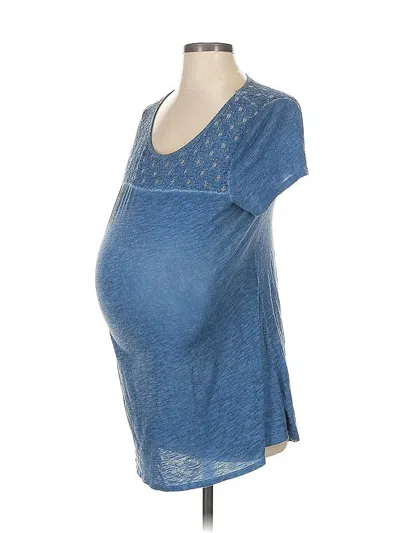 Pre-owned Liz Lange Maternity For Target Short Sleeve Top Blue Scoop Neck Tops