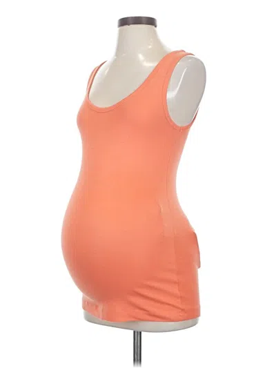 Pre-owned Liz Lange Maternity For Target Tank Top Orange Strapless Neckline Tops