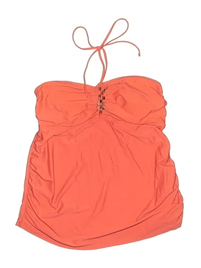 Pre-owned Liz Lange Maternity Swimsuit Top Orange Solid Pattern Swimwear