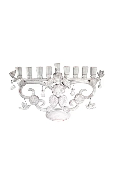 Liz Lauter Small Tree Of Life Menorah In White