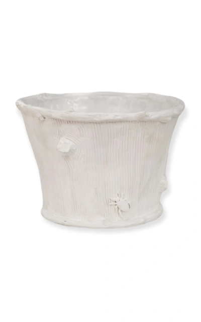 Liz Marsh Designs Exclusive Handmade Large Porcelain Faux Bois Cachepot In Multi