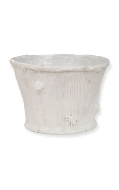 Liz Marsh Designs Exclusive Handmade Porcelain Faux Bois Cachepot In Multi