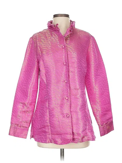 Pre-owned Liza Byrd Long Sleeve Blouse In Pink