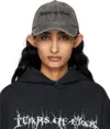 Liza Keane Black 'tears Of Eros' Cap In Washed Black