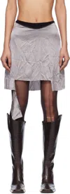Liza Keane Silver Pyjama Miniskirt In Ash