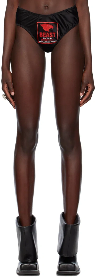 Liza Keane Ssense Exclusive Black Beast Briefs In 000000 Carbon Black