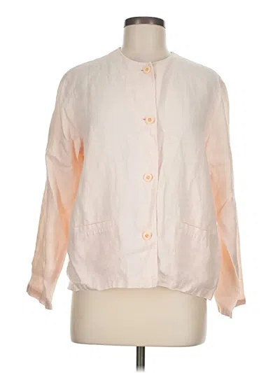 Pre-owned Lizsport 3/4 Sleeve Button Down Shirt In Ivory