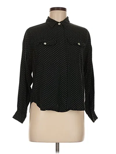 Pre-owned Lizsport Long Sleeve Blouse In Black