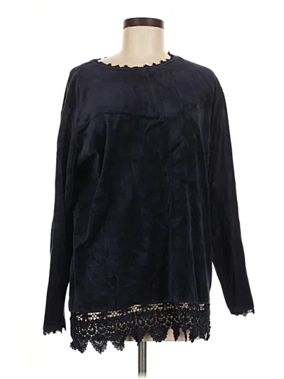 Pre-owned Lizsport Long Sleeve Blouse In Black