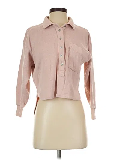 Pre-owned Lizsport Long Sleeve Blouse In Tan